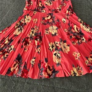Floral Dress with Red and Yellow Pattern
